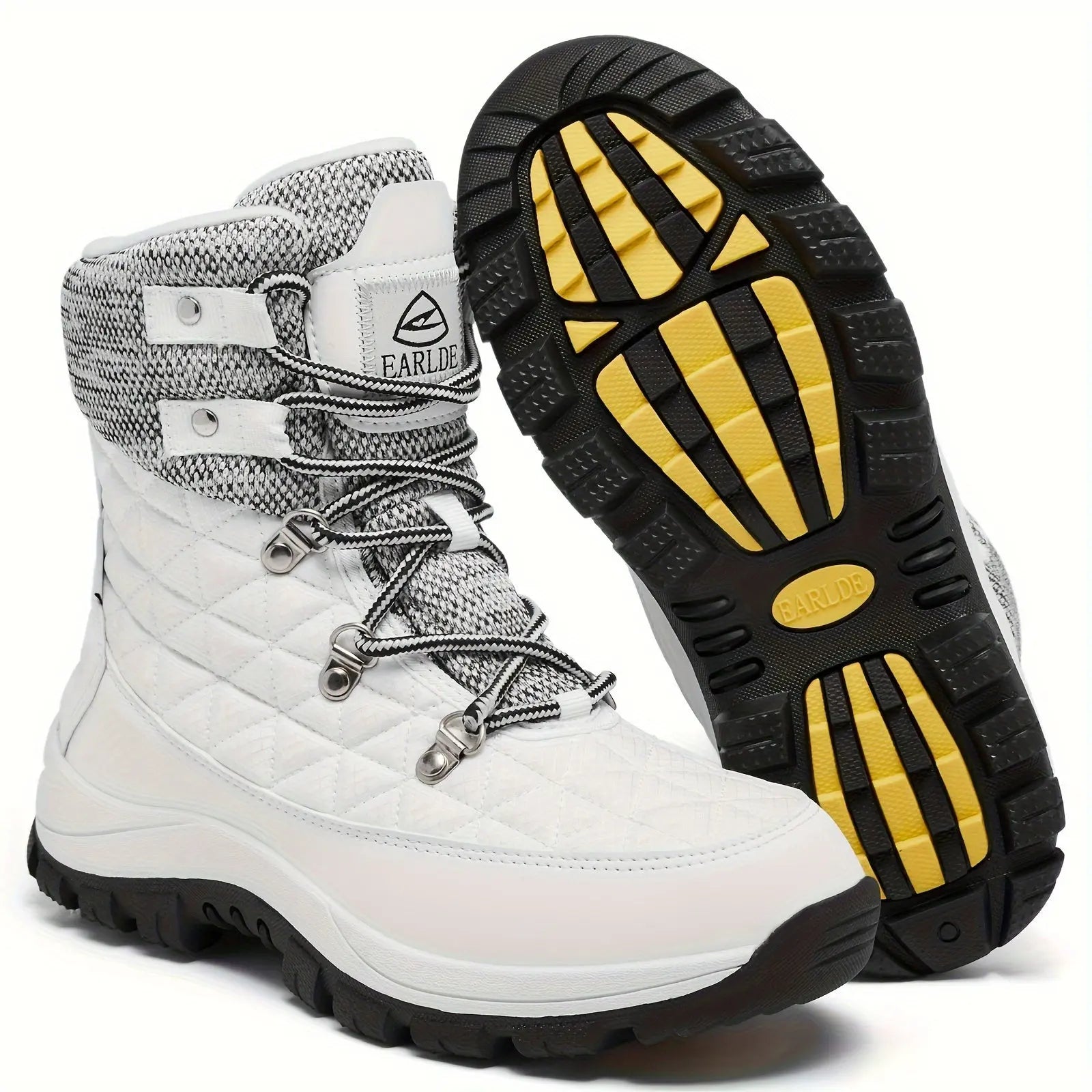 Women's High Quality Winter Snow Boots - Heavy-Duty PU Cover-like Upper, Non-Slip Rubber Outsole, Mid-Calf High-Ankle with Cushioned Insole - All-Terrain Traction for Ice, Snow, Mud, and Slush - Ideal for Hiking, Walking, and