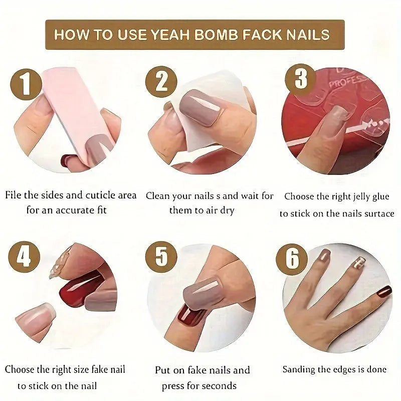 24pcs of Green Spring/Summer Style Wearable Nails, Small Fresh Flower Red False Nail Stickers, Seven-Star Ladybug Sweet Girl Ins Style Finger Nails