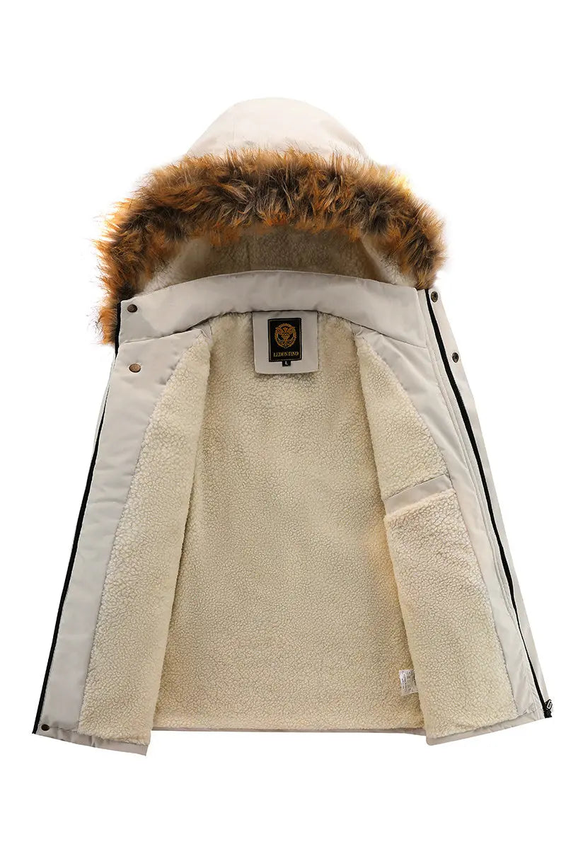 Men'S Winter Windbreaker Jacket with Warm Hood - Maroon Zip-Up Outdoor Coat, Stand Collar, Multiple Pockets, Casual Sporty Design for Cold Weather, Winter Jacket Avivanastore