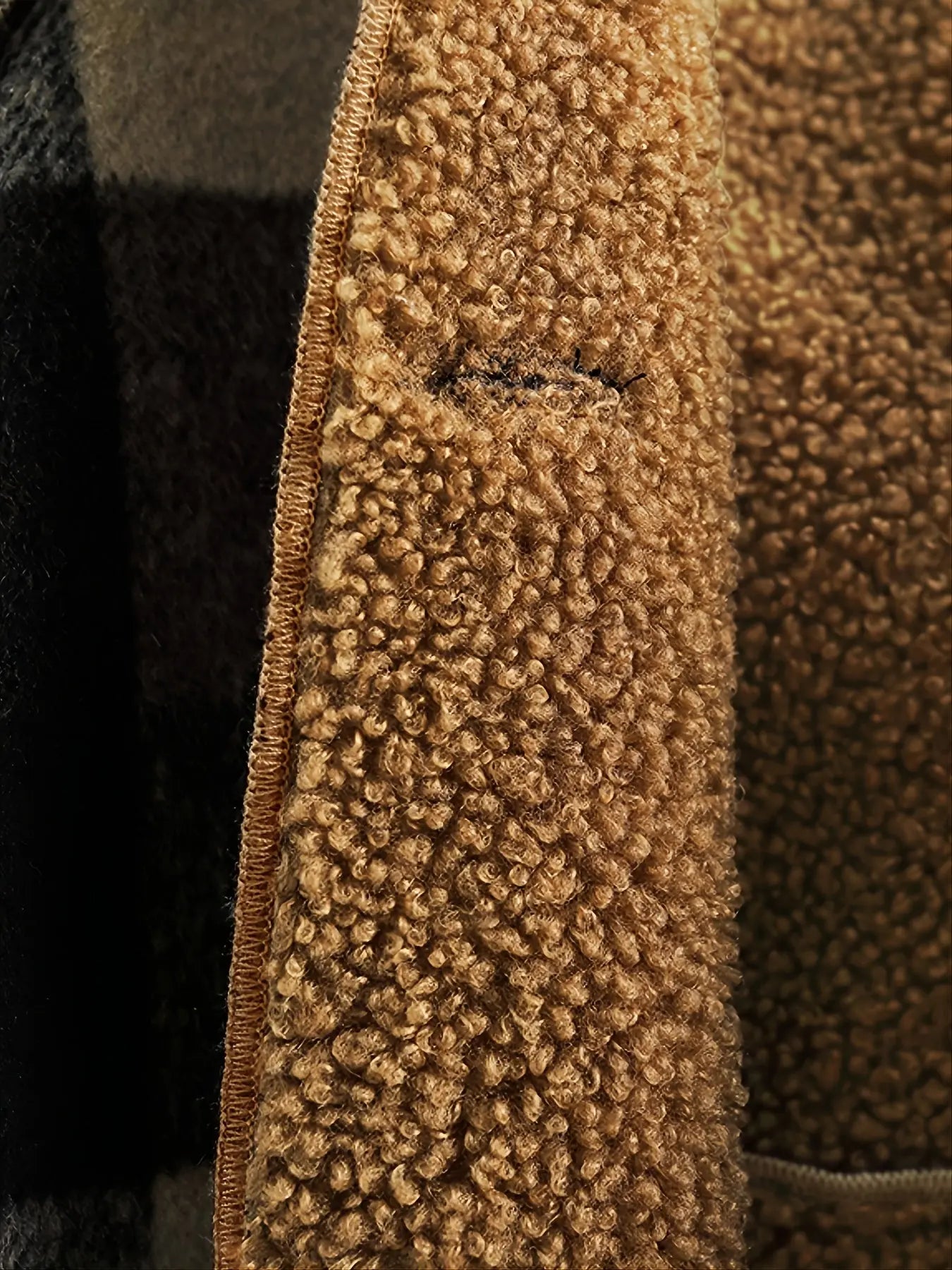 Boys' Long Sleeve Plaid Fleece-Lined Jacket with Button Front & Pockets - Cozy Fall/Winter Warmth, Casual Cardigan Collar, Brown/ Tartan Pattern, Machine Washable For Outdoor Play & Casual Attire, Winter Jacket For Boys, Fall Avivanastore