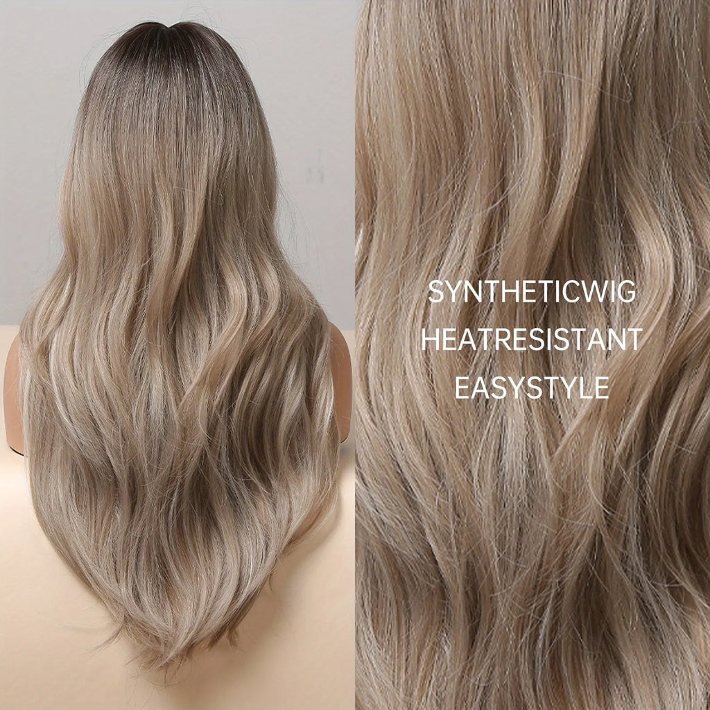 [Pink Hair Wigs] Pink 24 Inch Synthetic Fiber Hair Wigs With Bangs | Long Body Wave Hair Wigs For Women Girls | For Daily Party Cosplay Use Music Festival