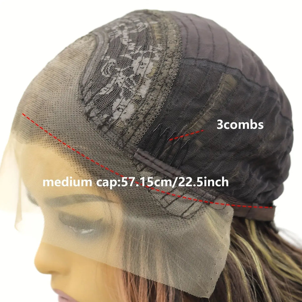 99J Lace Front Wig Synthetic Hair Loose Curly Wave Glueless Wigs for Women Dark Burgundy with Black Roots Body Wave Pre Plucked with Baby Hair