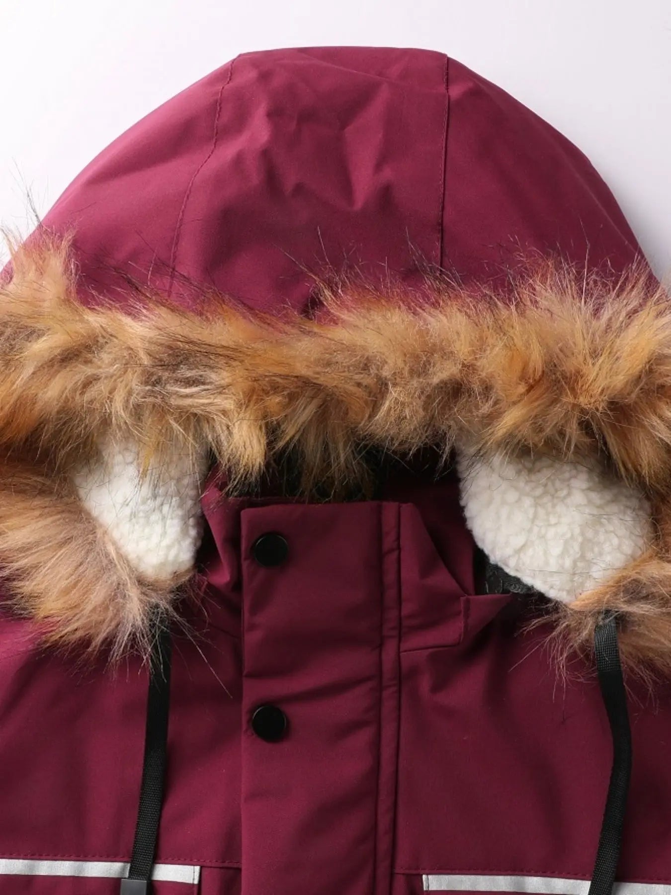 Men'S Winter Windbreaker Jacket with Warm Hood - Maroon Zip-Up Outdoor Coat, Stand Collar, Multiple Pockets, Casual Sporty Design for Cold Weather, Winter Jacket Avivanastore