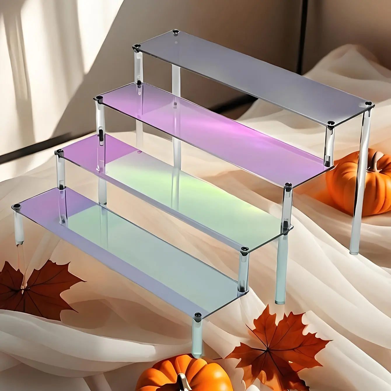 Luxury Colorful Acrylic Display Stand - Adjustable Multi-Layer Shelf for Jewelry, Cosmetics, Perfumes & Antiques - Perfect for Home Decor, Exhibition Rack Avivanastore