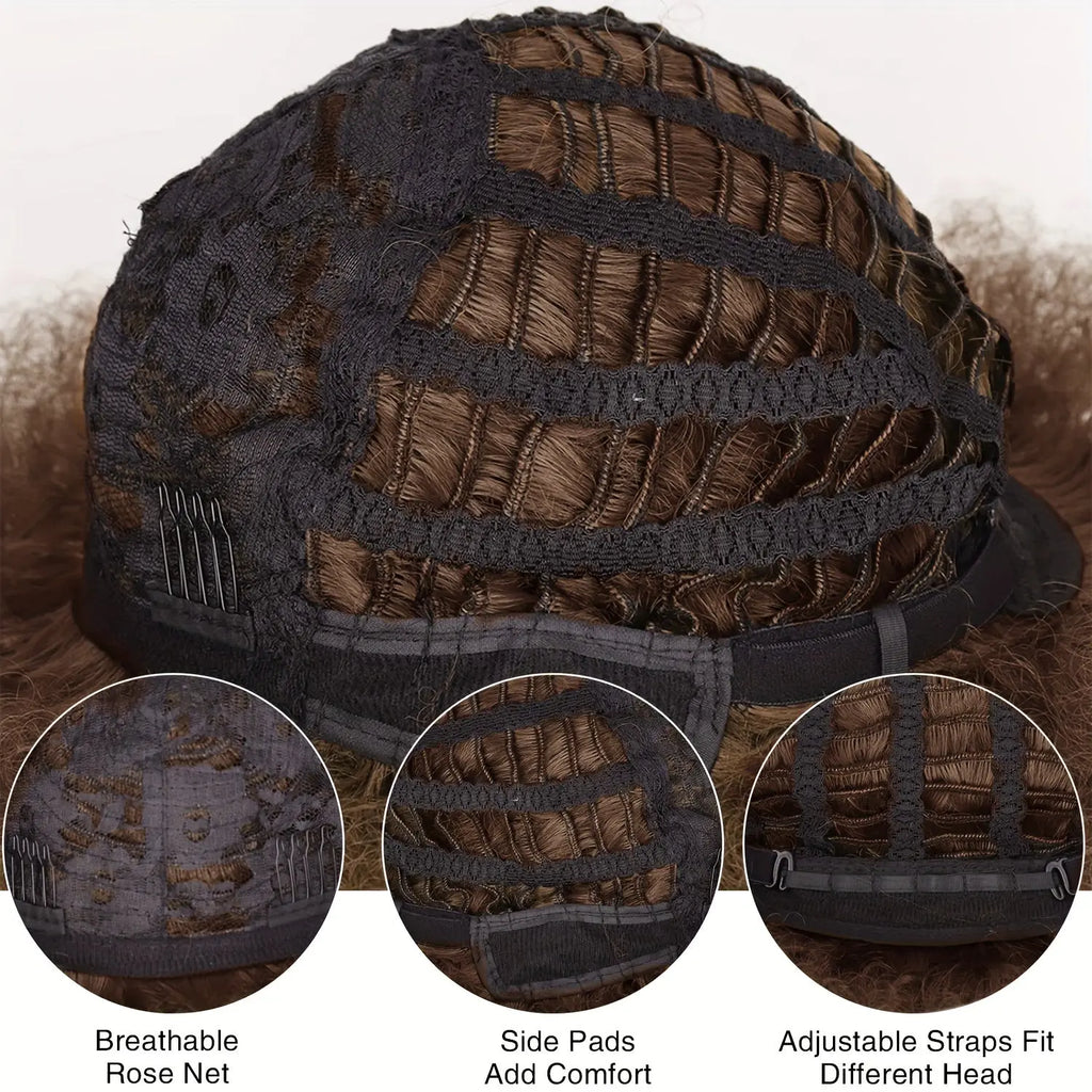 Short Curly Afro Wig 70s Bouncy Huge Fluffy Puff Wigs Synthetic For Cosplay And Daily