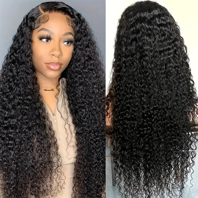 250% Density Deep Curly Wigs Human Hair Curly Wave 4X4 HD Lace Front Wigs Human Hair Deep Wave Lace Clouse Wig 100% Brazilian Human Hair Wig Pre-Plucked Lace Wig With Baby Hair For Women