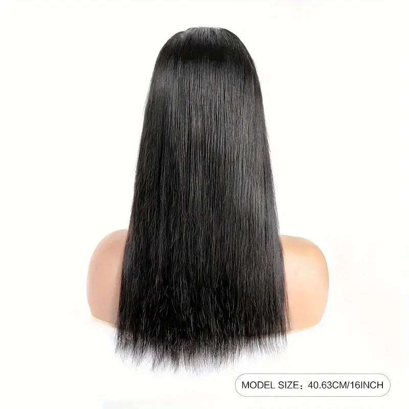 Straight Human Hair Wigs With Bangs None Lace Front Wigs Human Hair Straight Wigs 150% Density Put On And Go Wigs Brazilian Virgin Human Hair Wigs For Women Natural Color