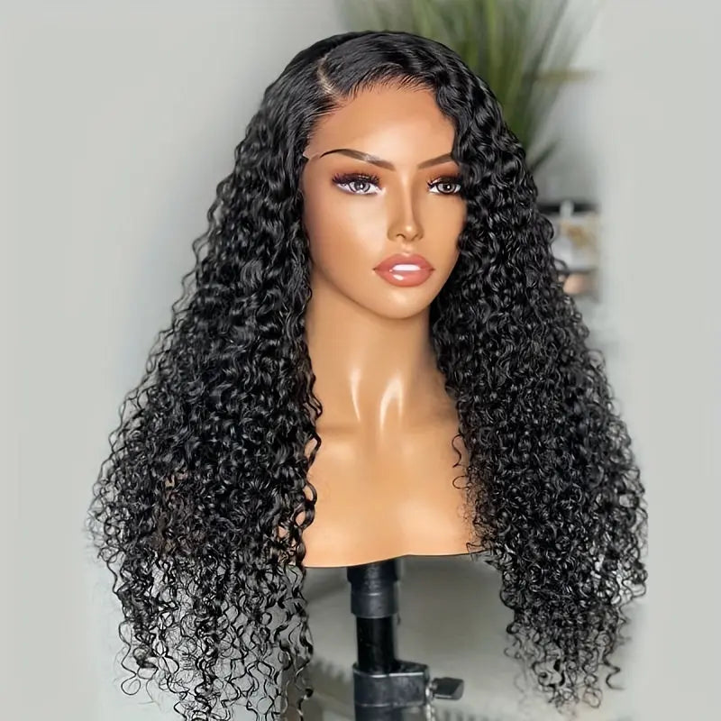 250% Density Deep Curly Wigs Human Hair Curly Wave 4X4 HD Lace Front Wigs Human Hair Deep Wave Lace Clouse Wig 100% Brazilian Human Hair Wig Pre-Plucked Lace Wig With Baby Hair For Women