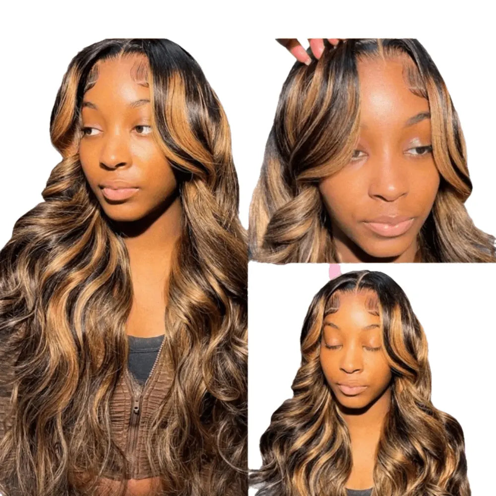200 Density 4/27 Highlight Wig Body Wave Human Hair Lace Frontal Wigs 13x4 HD Lace Front Wig Human Hair For Woman