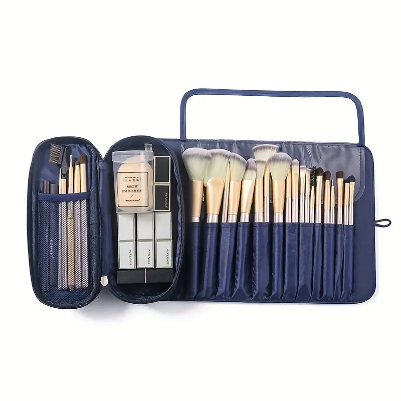 Large Capacity Makeup Brush Organizer Bag - Multi-Functional Korean Style Portable Cosmetic Pouch for Students Avivanastore