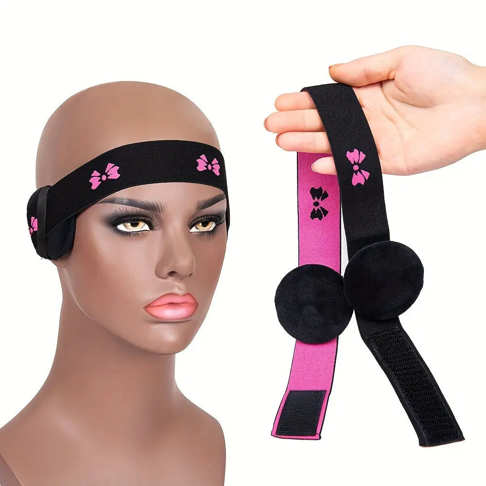 1Pc Lace Melting Bands With Ear Protection Pads Hair Elastic Band For Wigs Headband Edge Laying Scarf Edge Wraps For Fixed Lace Wigs Elastic Headband
