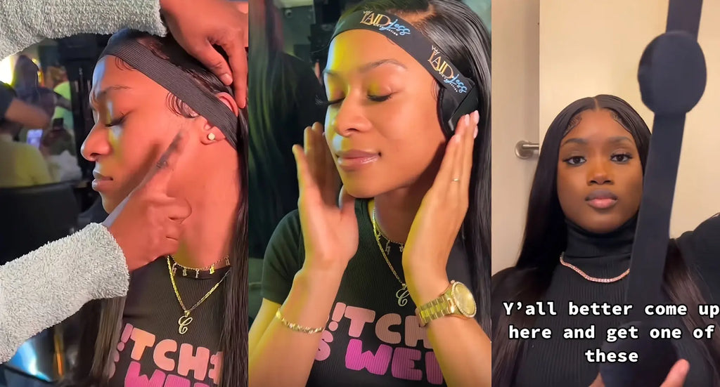 1Pc Lace Melting Bands With Ear Protection Pads Hair Elastic Band For Wigs Headband Edge Laying Scarf Edge Wraps For Fixed Lace Wigs Elastic Headband