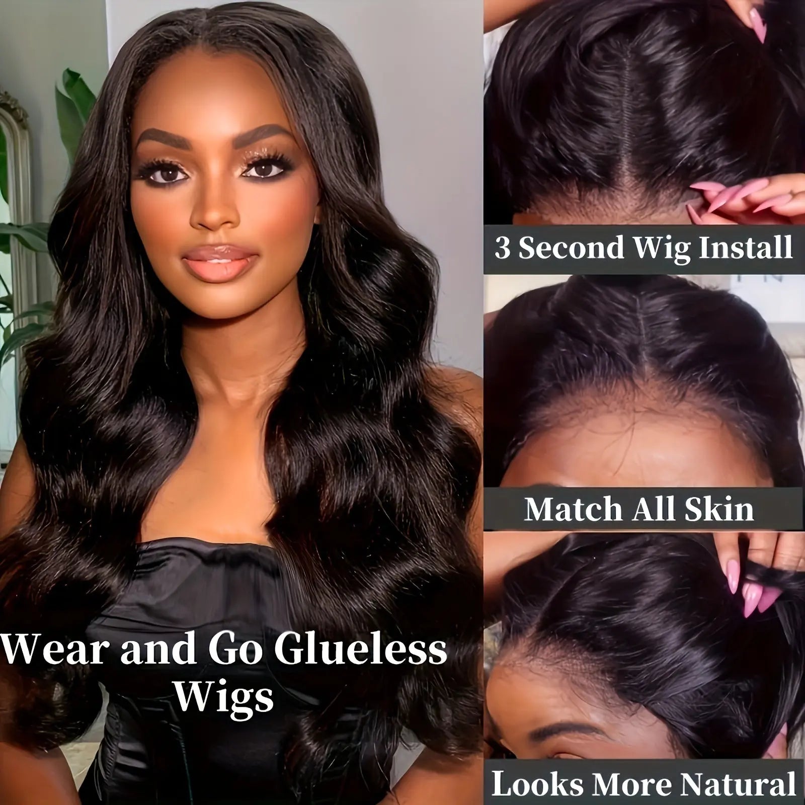 13x4 Brazilian Hair Wigs - Luxurious Smooth Body Wave, Glueless & HD Lace Front, Pre-Cut, Pre-Plucked, 180% Density, Effortless Style for Beginners - Perfect for All Women Seeking a Natural Look