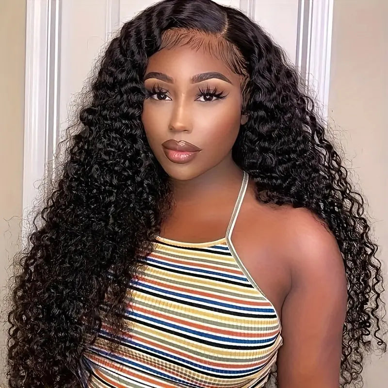 200% Density Put On and Go Wig 6X5 HD Lace Closure Wigs Human Hair Deep Wave Glueless Wigs Human Hair Pre Cut Lace No Glue 3 Seconds To Wear Brazilian Virgin Hair