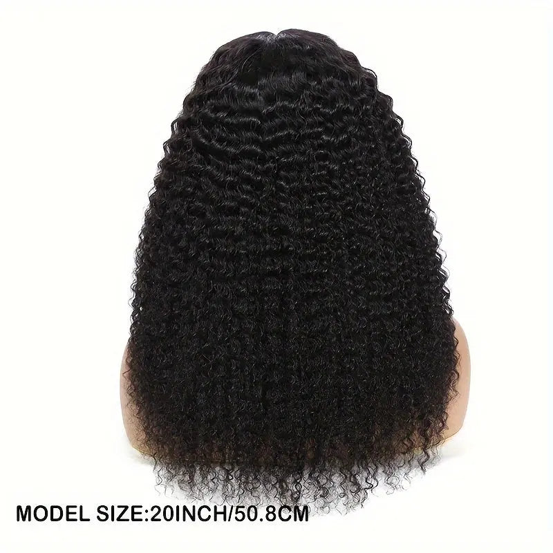 Kinky Curly Lace Front Wigs Human Hair 4x4x1 Lace Closure Wigs 180% Density Kinky Curly Wigs with Brazilian Remy Hair Unprocessed Virgin Hair Wig Natural Color