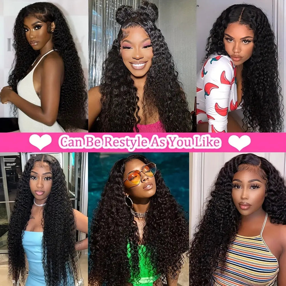 200% Density Put On and Go Wig 6X5 HD Lace Closure Wigs Human Hair Deep Wave Glueless Wigs Human Hair Pre Cut Lace No Glue 3 Seconds To Wear Brazilian Virgin Hair
