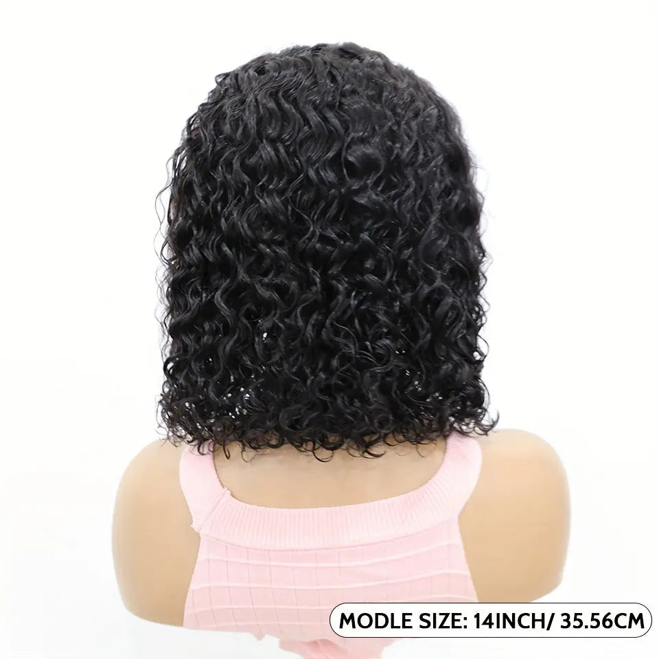 Wear & Go Glueless Bob Wig Human Hair 4x4 HD Lace Front Closure - 200% Density 's Straight Hair System with Pre-Plucked Hairline & 3D Technology (No Glue/Bond) | Instant Volume, Short Bob Cut Wigs