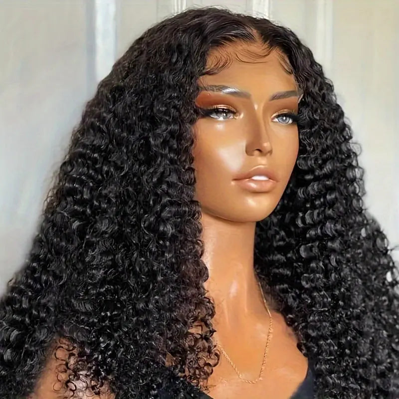 250% Density Deep Curly Wigs Human Hair Curly Wave 4X4 HD Lace Front Wigs Human Hair Deep Wave Lace Clouse Wig 100% Brazilian Human Hair Wig Pre-Plucked Lace Wig With Baby Hair For Women