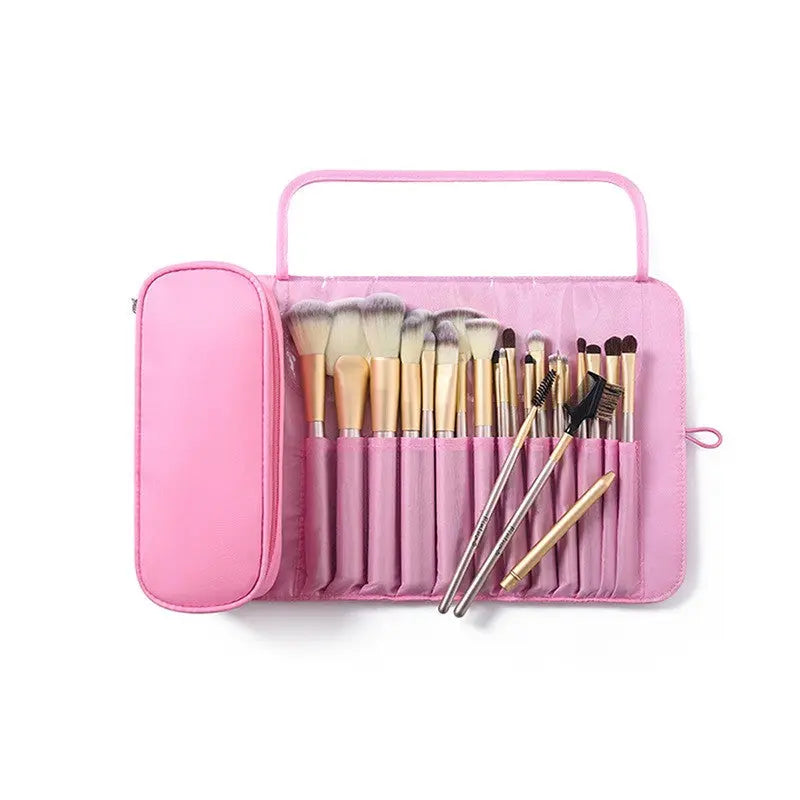 Large Capacity Makeup Brush Organizer Bag - Multi-Functional Korean Style Portable Cosmetic Pouch for Students Avivanastore