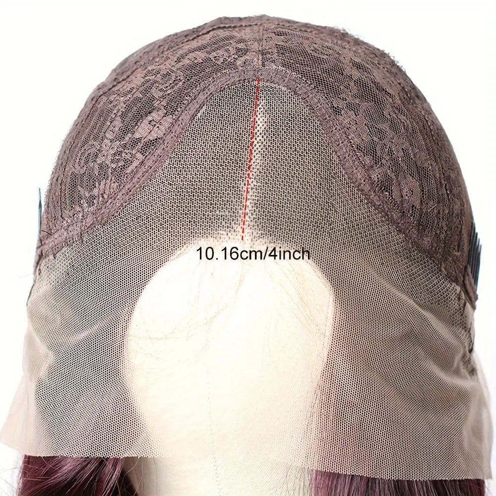 Loose Body Wave Lace Front Wig Auburn Blonde With Black Roots Synthetic Lace Front Wigs For Women Heat Resistant Fiber 13x4 Inch Lace Wigs Long Wavy Wigs For Daily Party Use