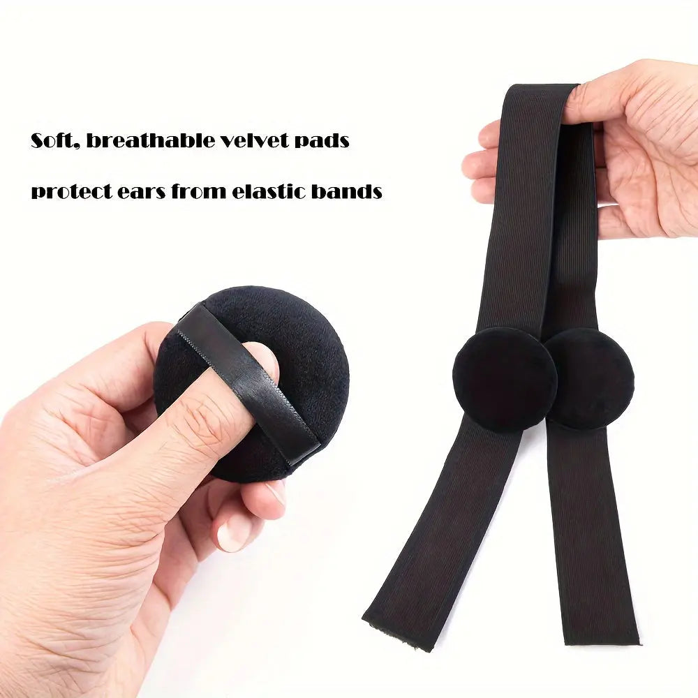 1Pc Lace Melting Bands With Ear Protection Pads Hair Elastic Band For Wigs Headband Edge Laying Scarf Edge Wraps For Fixed Lace Wigs Elastic Headband