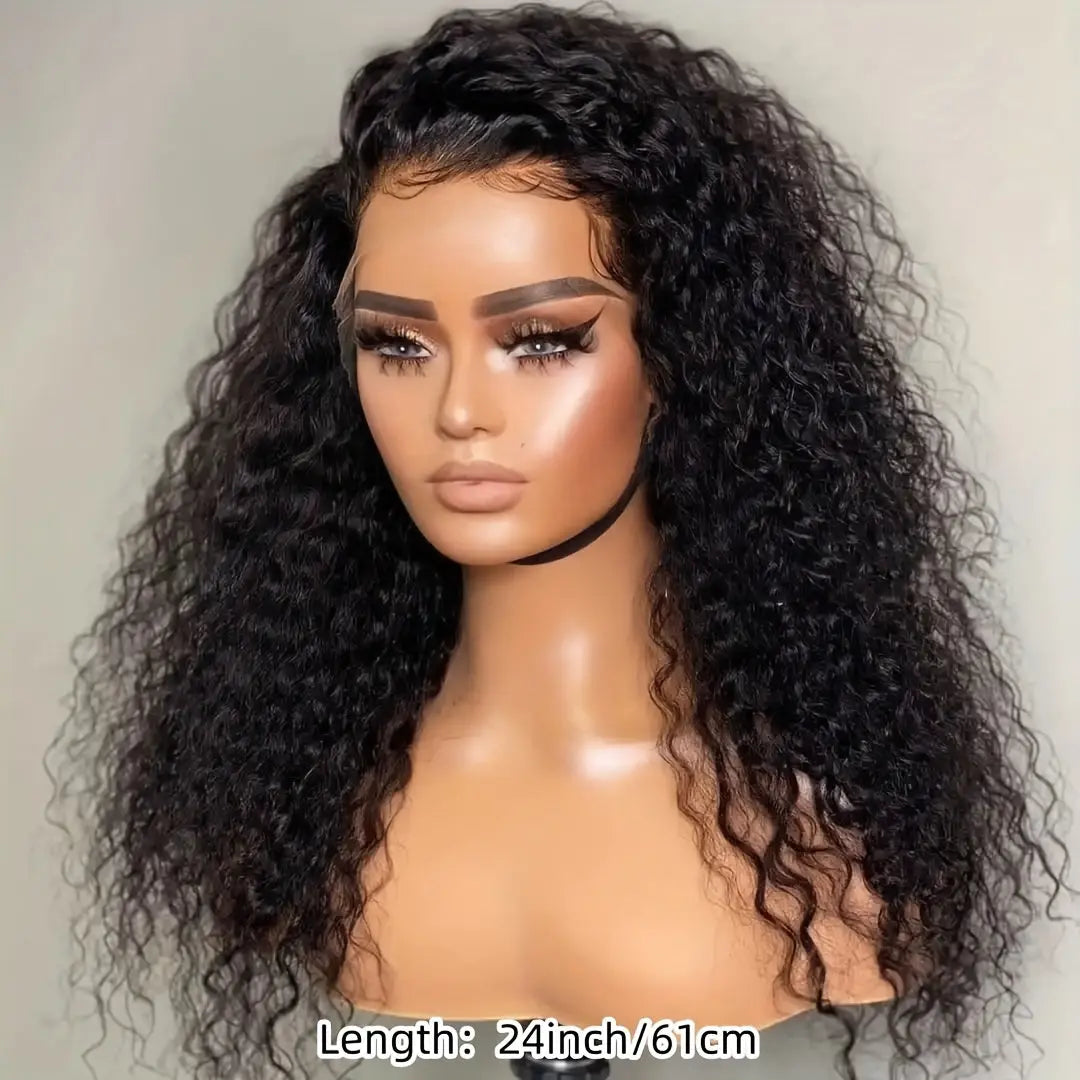 250% Density Deep Curly Wigs Human Hair Curly Wave 4X4 HD Lace Front Wigs Human Hair Deep Wave Lace Clouse Wig 100% Brazilian Human Hair Wig Pre-Plucked Lace Wig With Baby Hair For Women