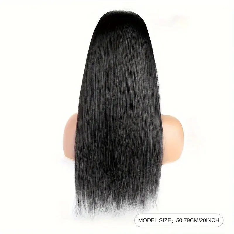 Straight Human Hair Wigs With Bangs None Lace Front Wigs Human Hair Straight Wigs 150% Density Put On And Go Wigs Brazilian Virgin Human Hair Wigs For Women Natural Color