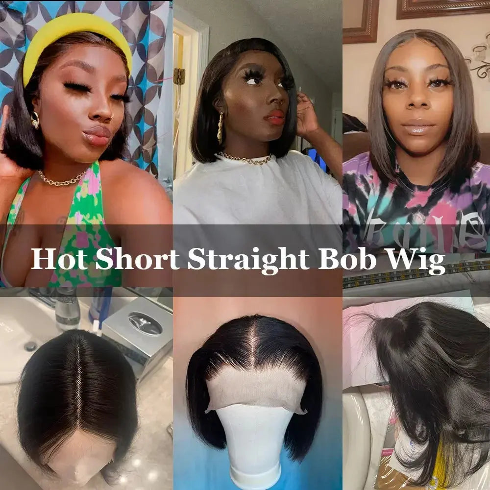 13x4 Bob Wig Human Hair Straight Lace Front Wigs Human Hair Short Bob Human Hair Wigs Black 4x4 Lace Front Wig Human Hair Wigs