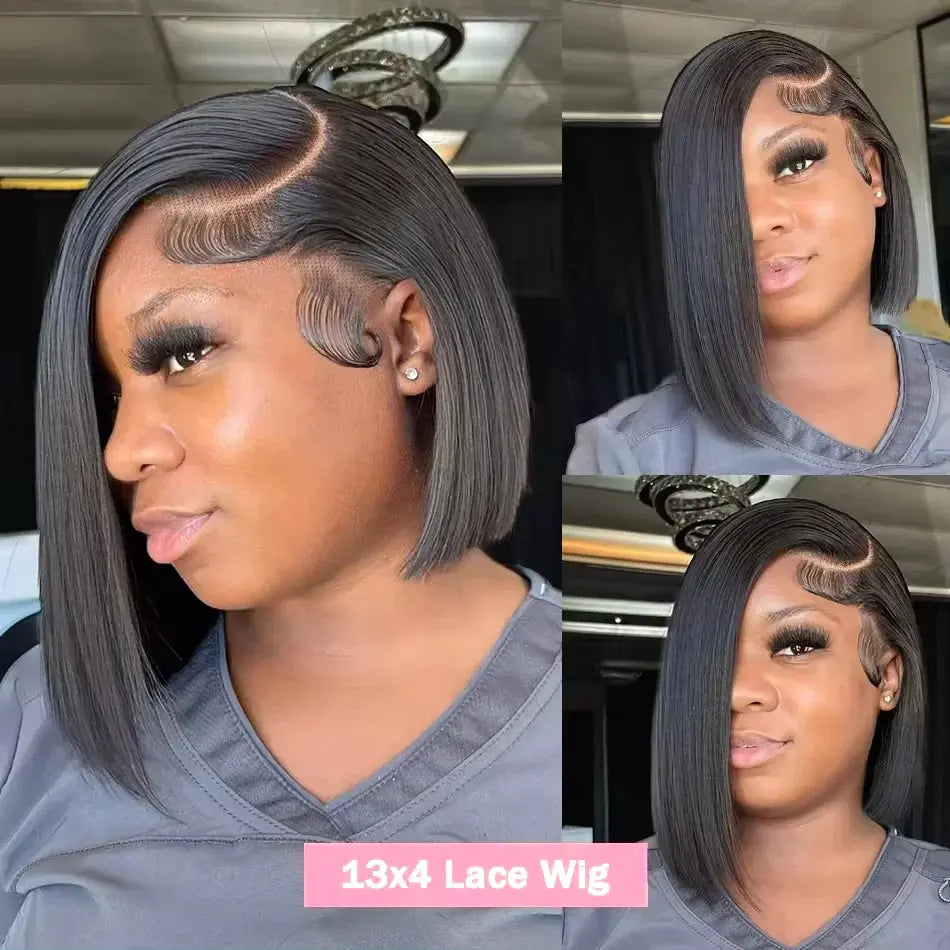 13x4 Bob Wig Human Hair Straight Lace Front Wigs Human Hair Short Bob Human Hair Wigs Black 4x4 Lace Front Wig Human Hair Wigs