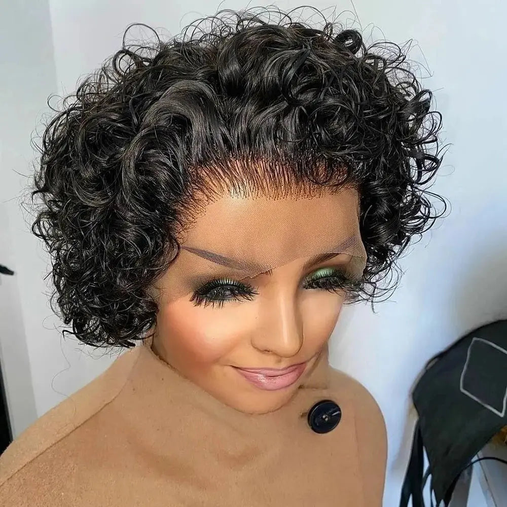 Pixie Cut Wig Human Hair 13x1 Lace Frontal Wigs Human Hair Short Bob Human Hair Wigs For Black Women Lace Front Human Hair Wig