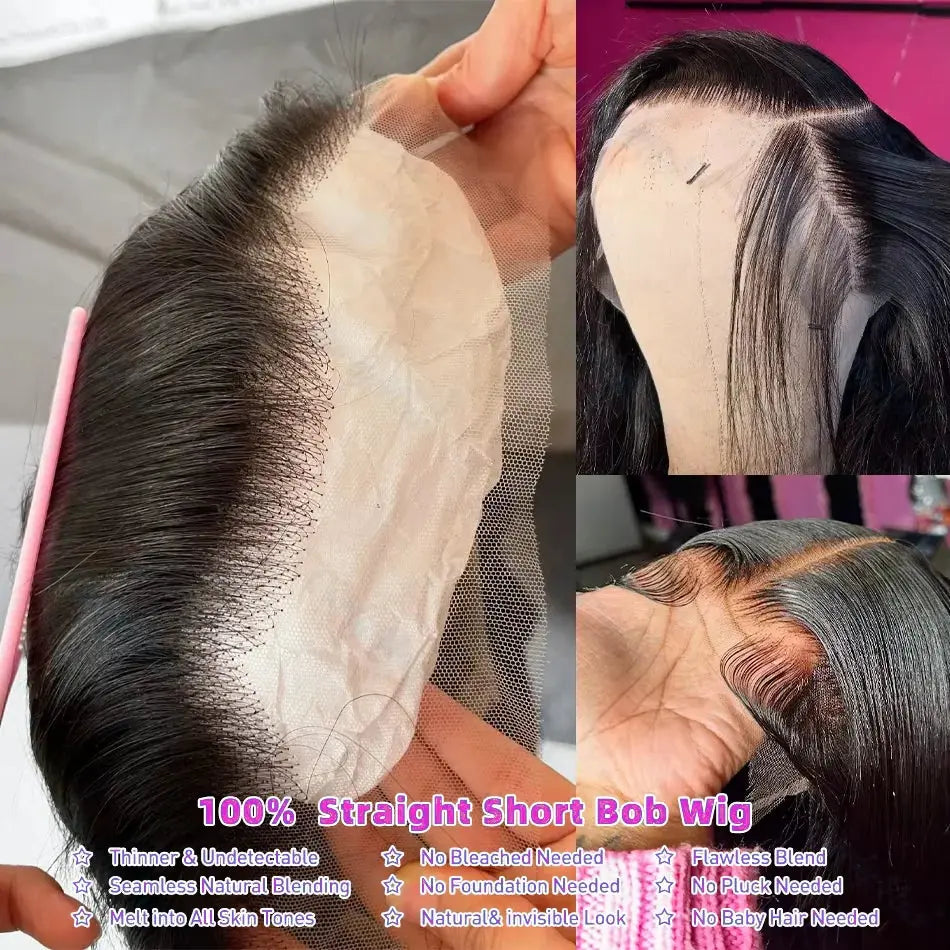 13x4 Bob Wig Human Hair Straight Lace Front Wigs Human Hair Short Bob Human Hair Wigs Black 4x4 Lace Front Wig Human Hair Wigs