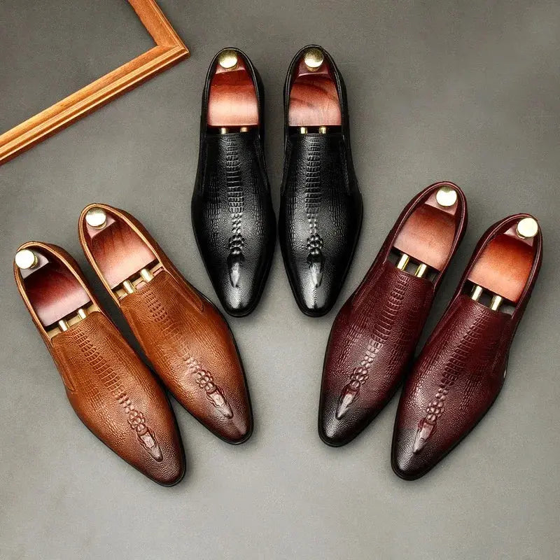 2025 New Trend Elegant Style British Authentic Genuine Leather Men's Cow Leather Dress Shoes Wedding Party Shoes