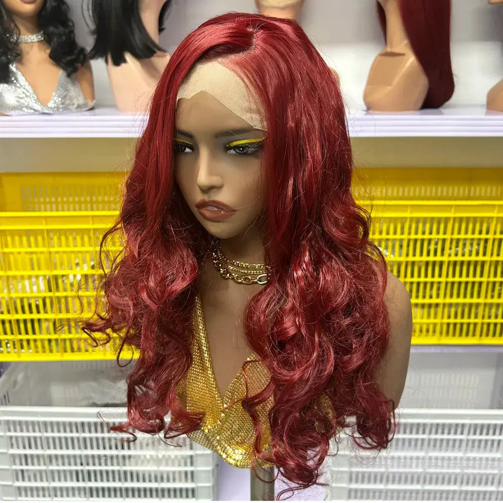 16 Inch Bouncy Wave Synthetic Hair Wig #350 #613 #1B/27  #30 Multi Color 13x4 Lace Frontal Curly Wig for European African Women