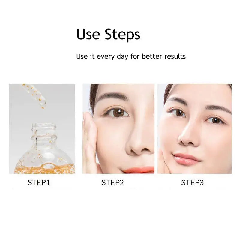 24K Gold Foil Skincare Facial Serum with Natural Organic Hyaluronic Acid for Face & Body Anti-Aging Moisturizer Private Label