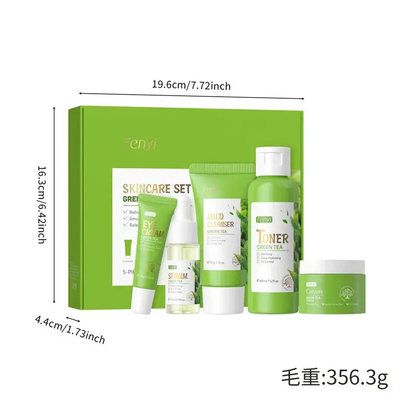 NEW Cosmetics Skin Care Kit Products Anti Aging Brightening Green Tea Collagen Face Serum Facial Essence Cream Skincare Set