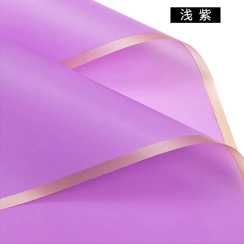 Design Golden Edge Wholesale Plastic Waterproof Frame Gift for Packaging Floral Custom Bouquet Flowers Wrapping Paper Avivanastore