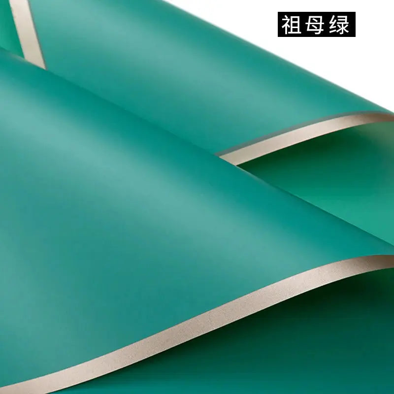 Design Golden Edge Wholesale Plastic Waterproof Frame Gift for Packaging Floral Custom Bouquet Flowers Wrapping Paper Avivanastore