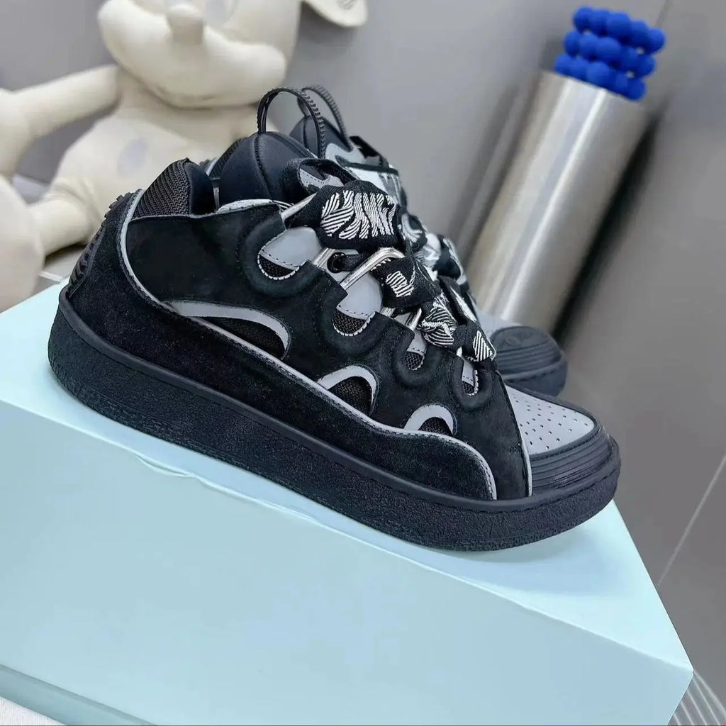Lanvine Luxury Designer Lace-Up Sporty Fashion Trend Breathable Mesh Lining Casual Walking Shoes for Men Women