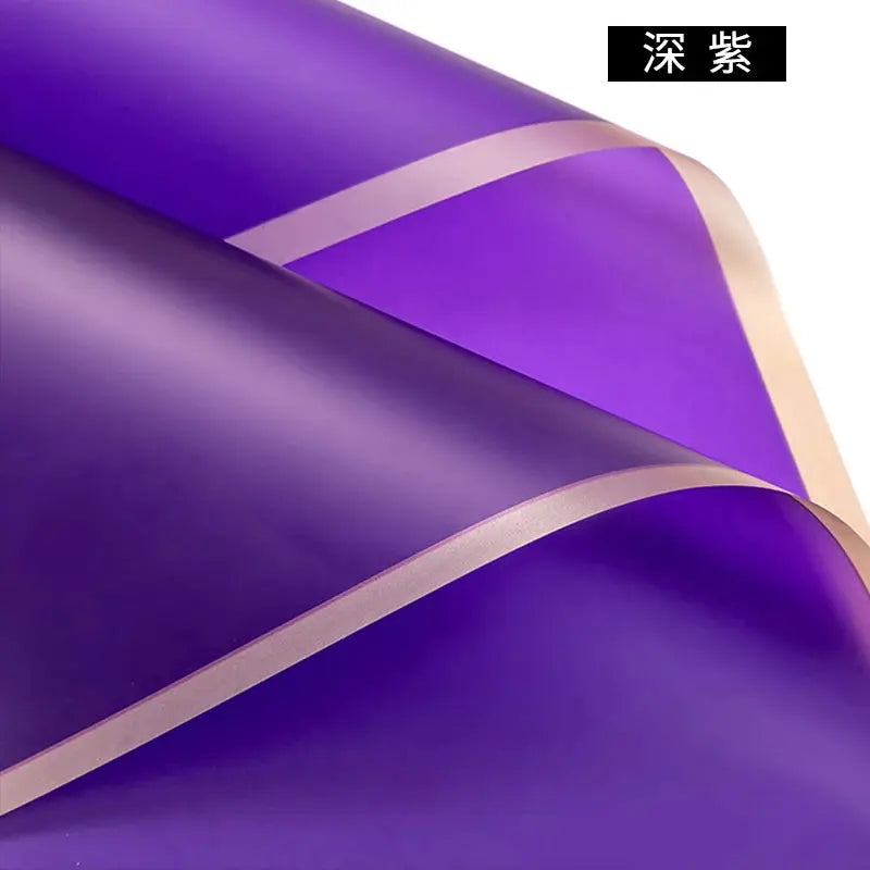 Design Golden Edge Wholesale Plastic Waterproof Frame Gift for Packaging Floral Custom Bouquet Flowers Wrapping Paper Avivanastore