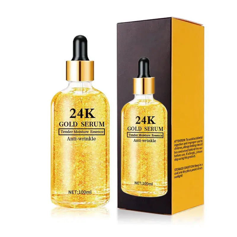 24K Gold Foil Skincare Facial Serum with Natural Organic Hyaluronic Acid for Face & Body Anti-Aging Moisturizer Private Label