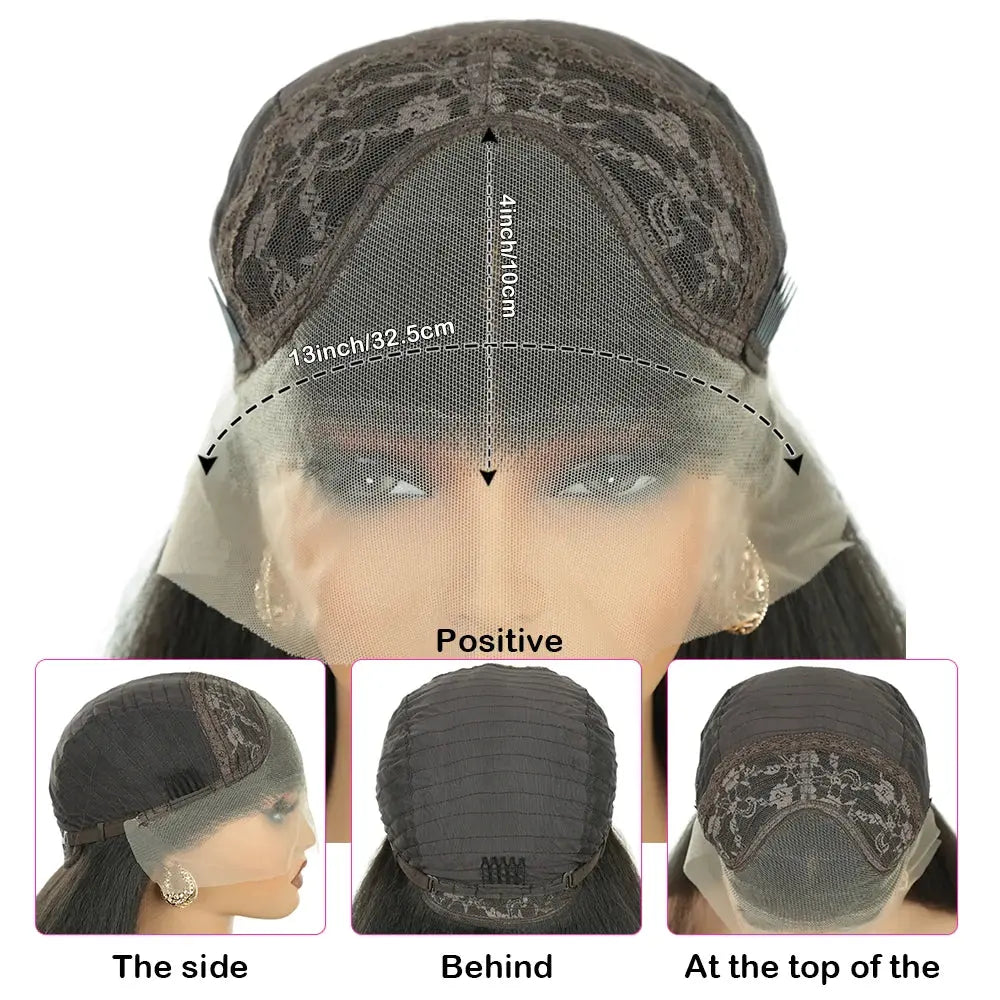 High Quality Yaki Straight 13*4 Synthetic Lace Front Wig for Women High Temperature Fiber Black Long Curly Synthetic Wig