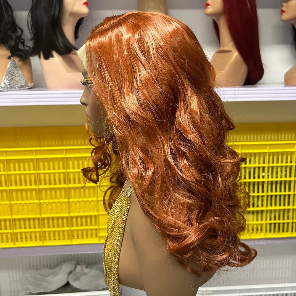 16 Inch Bouncy Wave Synthetic Hair Wig #350 #613 #1B/27  #30 Multi Color 13x4 Lace Frontal Curly Wig for European African Women