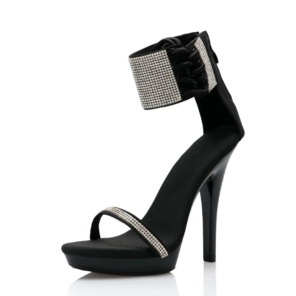 1 Ultra-fine Stiletto Heels with Glittering Diamonds Steel Tube Dance Shoes with Anti-slip and Wear-resistant Properties Elegant