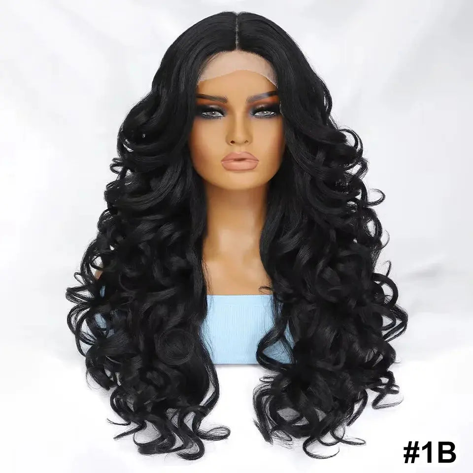 Latisha 13X6 Frontal New Arrival Natural Premium Curly Wave Heat Resistant French Curl Synthetic Blend Hair Full Lace Front Wigs
