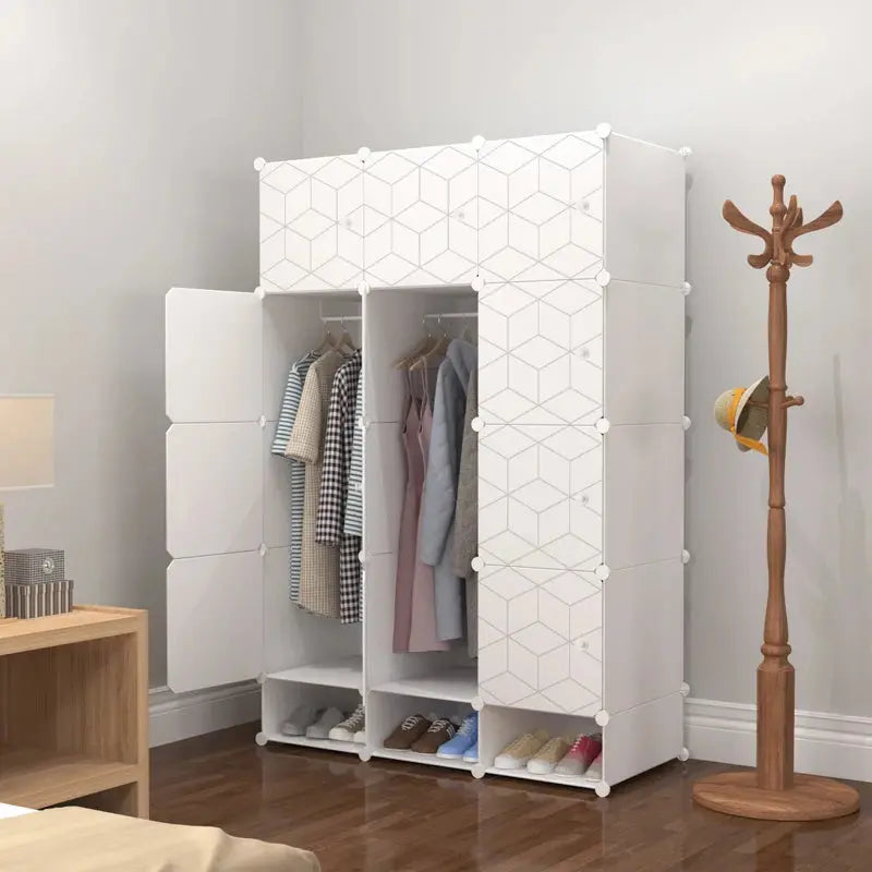 Factory Outlet Hot Selling Cheap Price Two Size Room Organizer Storage Home Furniture Wardrobe for Clothes and Shoes