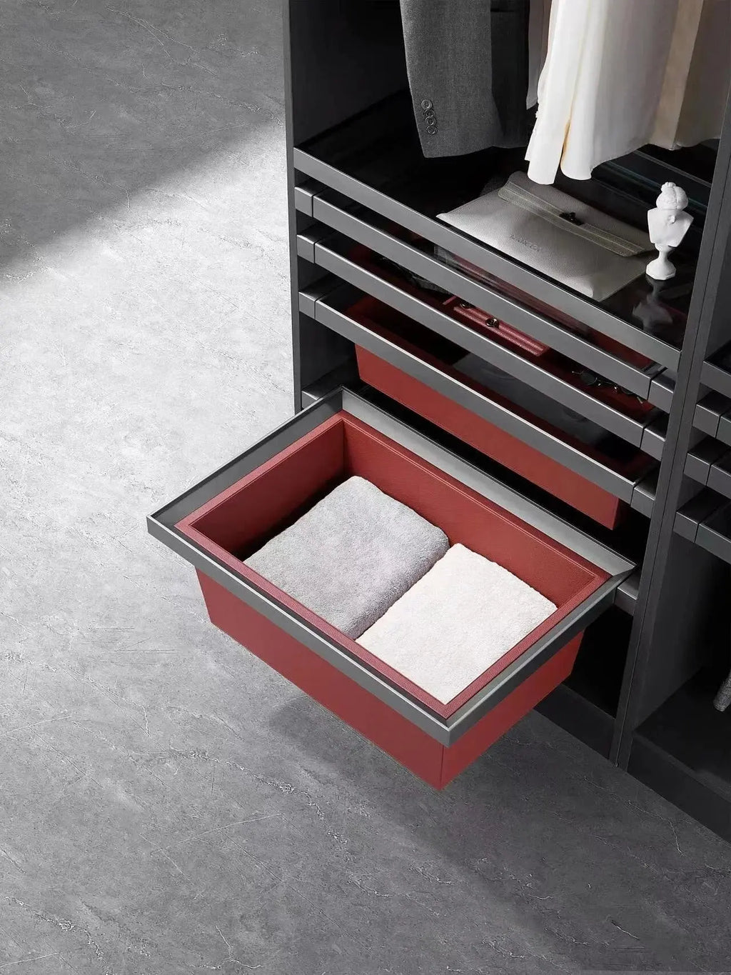 clear Layered Antbox Wardrobe 2 Drawer 3 Doors Wardrobe White Wooden Closet for Clothes