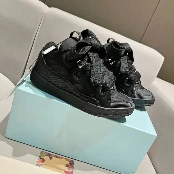 Lanvine Luxury Designer Lace-Up Sporty Fashion Trend Breathable Mesh Lining Casual Walking Shoes for Men Women