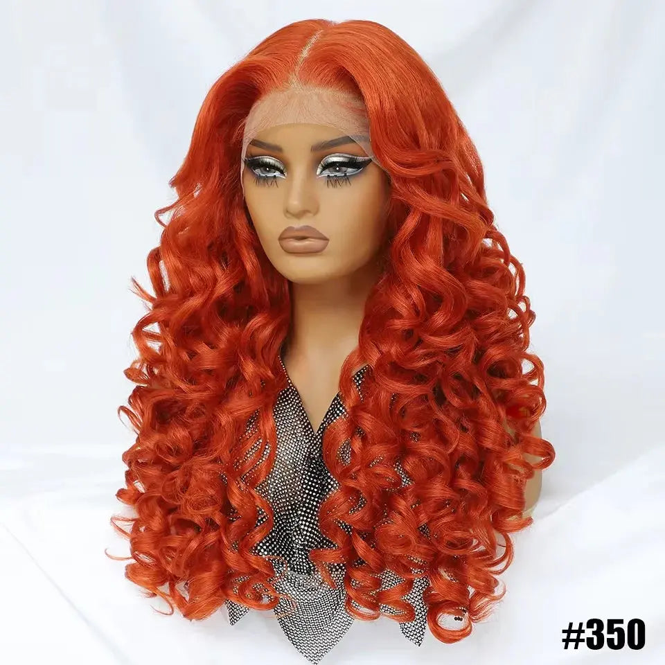 Latisha 13X6 Frontal New Arrival Natural Premium Curly Wave Heat Resistant French Curl Synthetic Blend Hair Full Lace Front Wigs