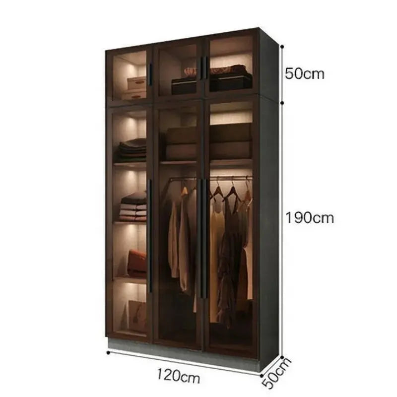 clear Layered Antbox Wardrobe 2 Drawer 3 Doors Wardrobe White Wooden Closet for Clothes