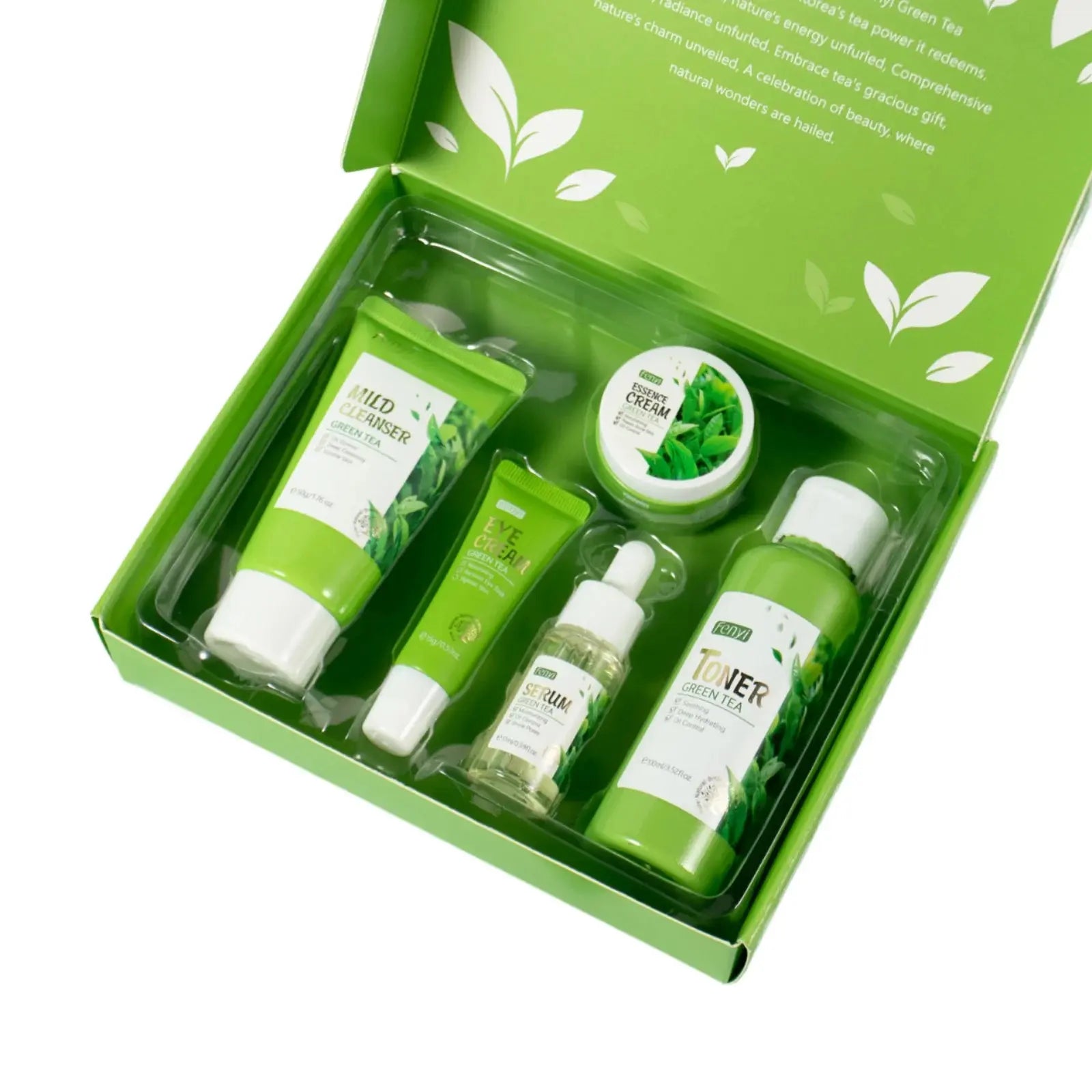 NEW Cosmetics Skin Care Kit Products Anti Aging Brightening Green Tea Collagen Face Serum Facial Essence Cream Skincare Set